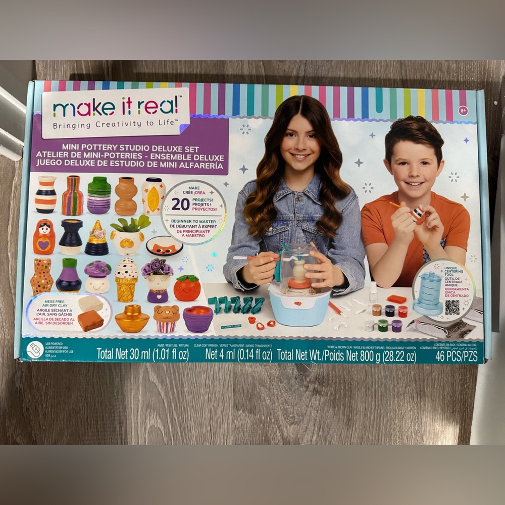 Make it Real Mini Pottery Studio Deluxe DIY craft set